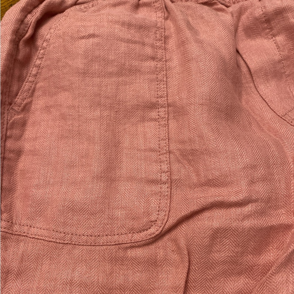 Nicole Miller New York 100% Linen Cargo Jogger Pants Pink XS - Picture 5 of 6